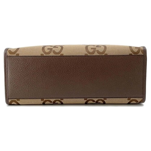 Gucci Jumbo GG Canvas Leather Tote Bag Shoulder - Picture 3 of 11